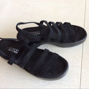 Stuart Weitzman Black Suede Platform Sandals 8M